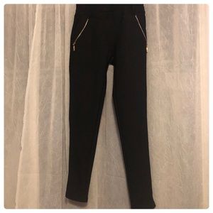 Black dressy leggings fleece lined - amazing feel!
